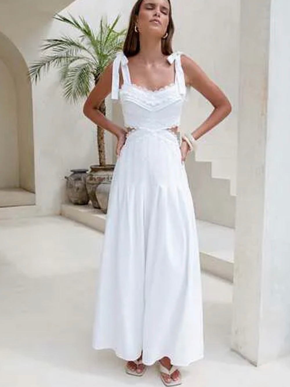 Fortunate One White Lace Maxi Dress – Size XS NWT